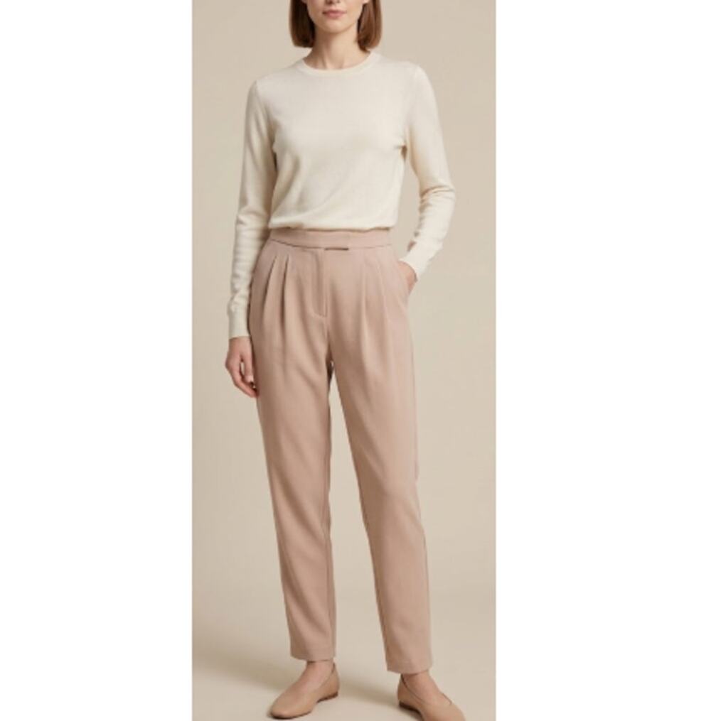 New Open Edit NORDSTROM Women's Beige Slim Tapered Ankle Pants Size XS